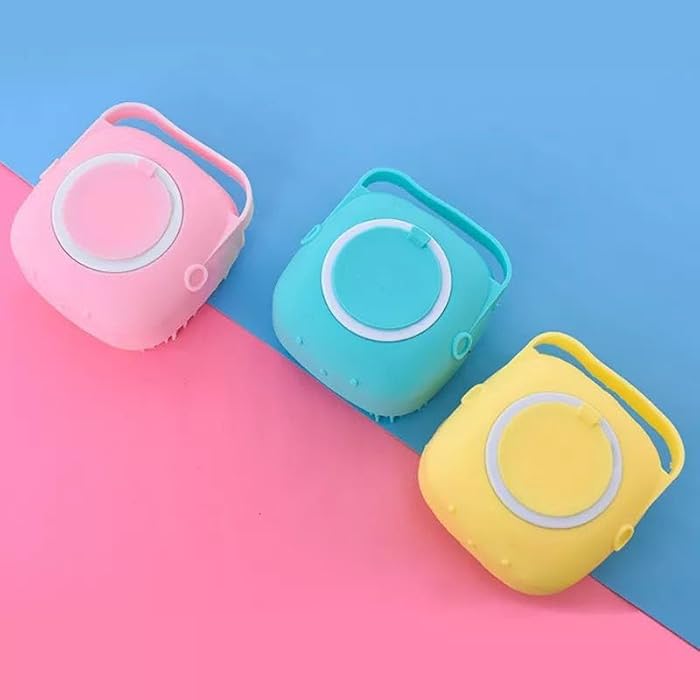 Silicone Bath Brush, Silicone Bath Loofah with Reservoir, Massage Brush and Exfoliating Bath and Shower Silicone with Soap Dispenser (Pink) - Image 4